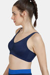 Zelocity Fleece lined Wide Waist Band Sports Bra - Maritime Blue — thumbnail 4